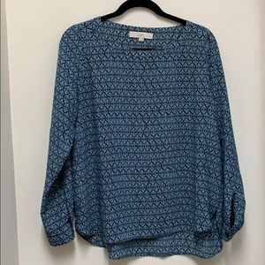 Blue and black blouse from Loft